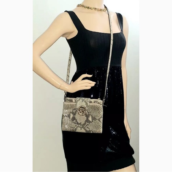 Michael Kors Snakeskin Texture Crossbody Double Pouch - Picture 2 of 14